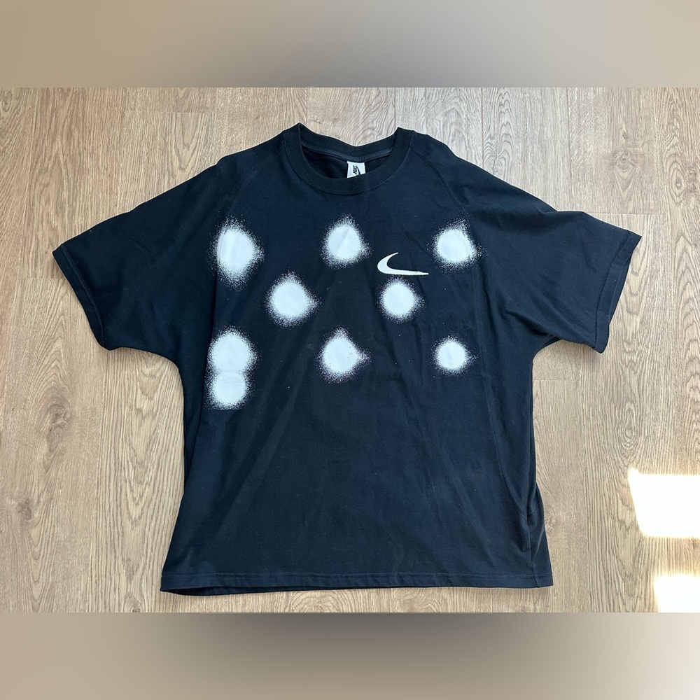 Auth Nike x Off-White Graffiti Black White Spray Dot T Shirt Tee CU2477 010 Used